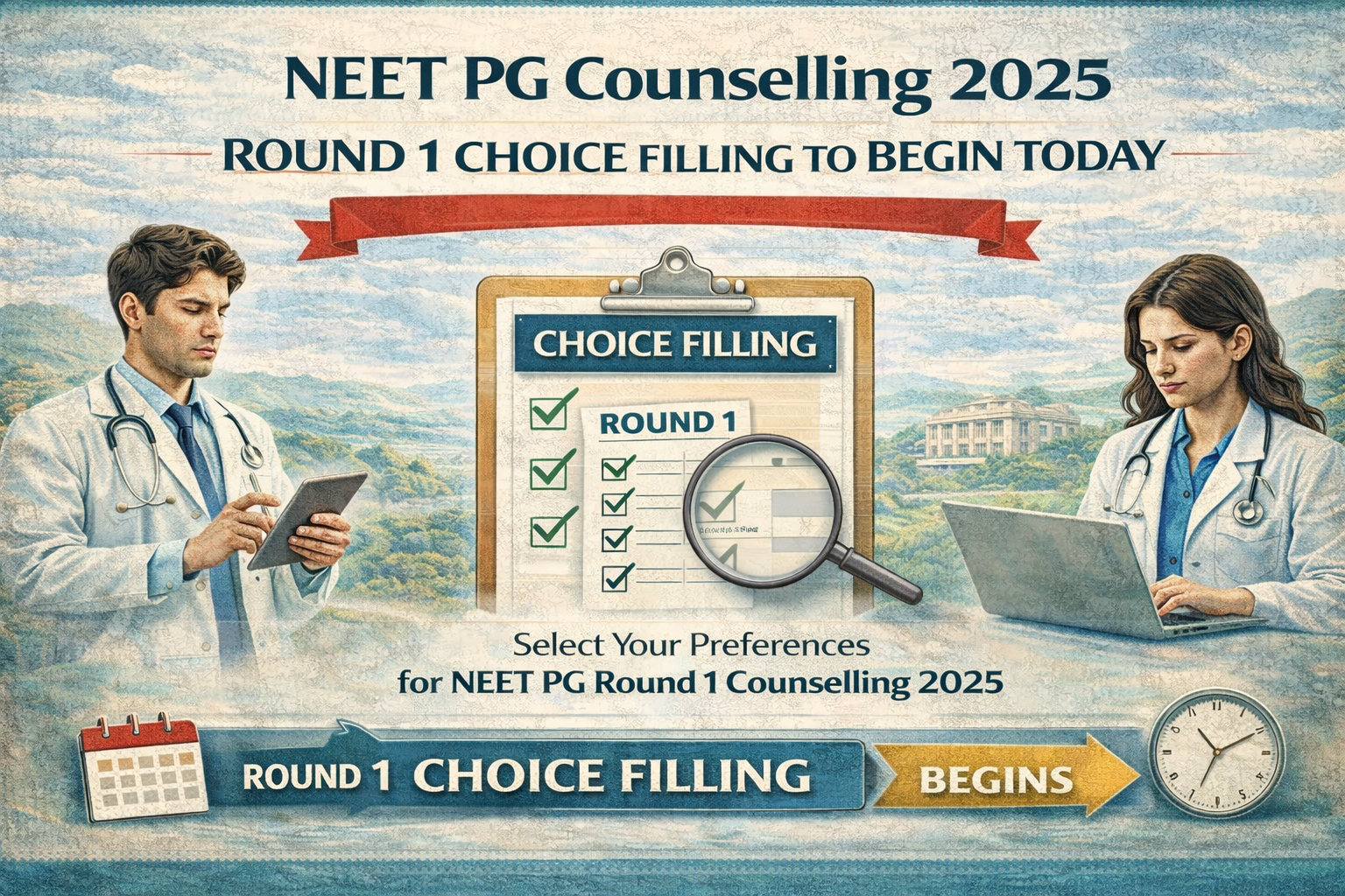 NEET PG Counselling 2025 Round 1 Choice Filling to Begin Today